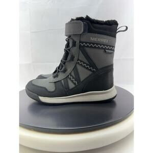 Merrell Snow Crush 2.0 Jr Kids Size 13 Waterproof Insulated Boots Gray Black